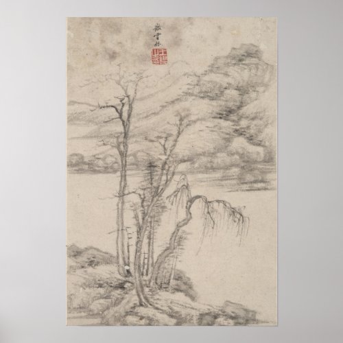 The Style of Various Old Masters  BW Landscape Poster