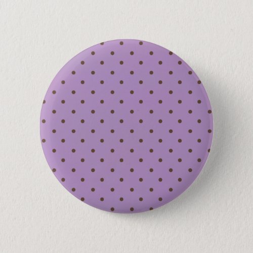 The Stylish African Violet And Brown Dots Pattern Pinback Button