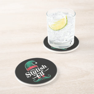 The Stylish Elf Group Matching Family Christmas  Coaster
