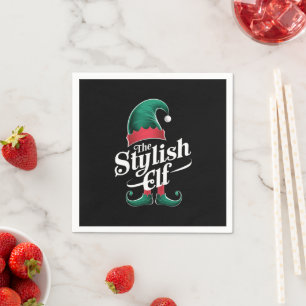 The Stylish Elf Group Matching Family Christmas  Napkins