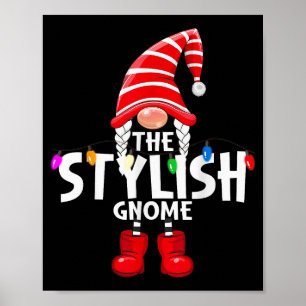 The Stylish Gnome Christmas Matching Pajama Poster