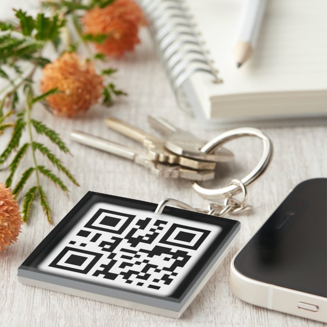 The Stylish QR Code Acrylic Keychain (Front Right)