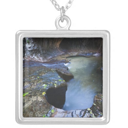 The Subway slot canyon Silver Plated Necklace