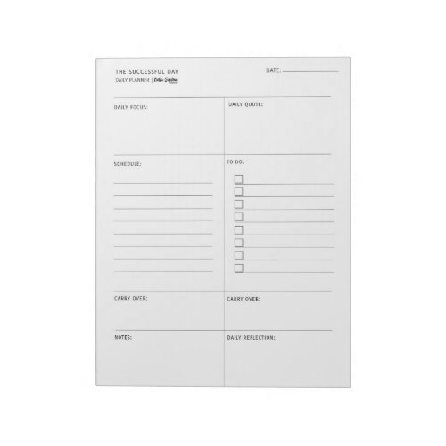 The Successful Day  _ Daily Planner Notepad