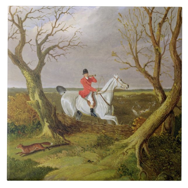 The Suffolk Hunt - Gone Away (oil on canvas) Ceramic Tile (Front)