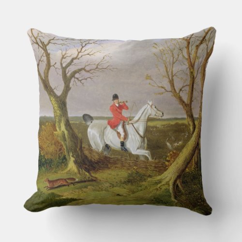 The Suffolk Hunt _ Gone Away oil on canvas Throw Pillow