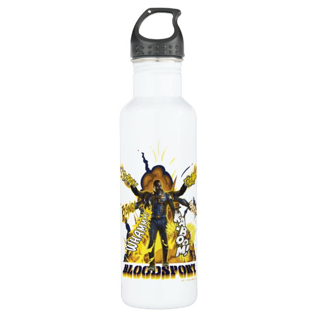 The Suicide Squad | Bloodsport Action Graphic Stainless Steel Water Bottle (Front)