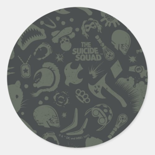 The Suicide Squad  Character Icon Pattern Classic Round Sticker