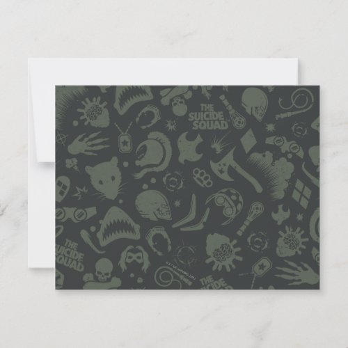 The Suicide Squad  Character Icon Pattern Note Card