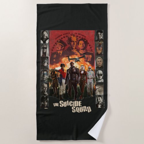 The Suicide Squad  Exlposive Character Roster Beach Towel