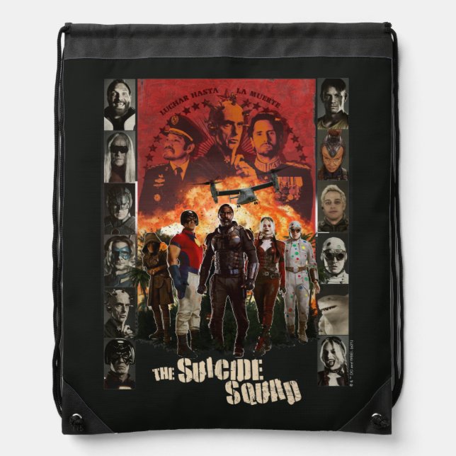 The Suicide Squad | Exlposive Character Roster Drawstring Bag (Front)