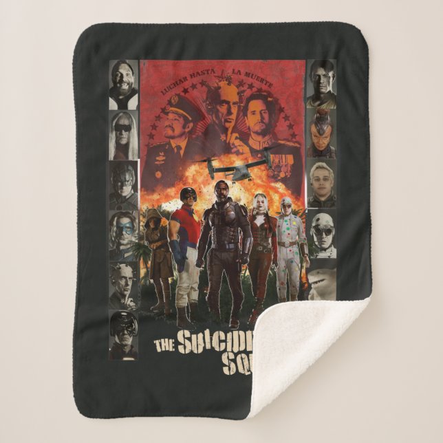 The Suicide Squad | Exlposive Character Roster Sherpa Blanket (Front)