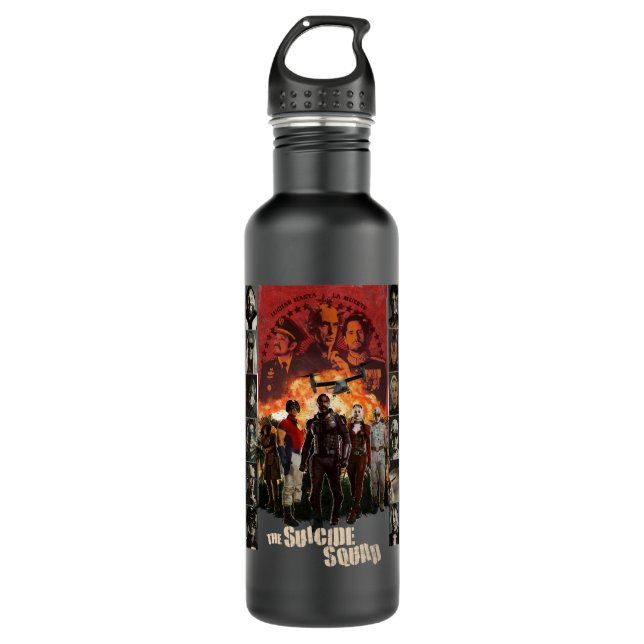 The Suicide Squad | Exlposive Character Roster Stainless Steel Water Bottle (Front)