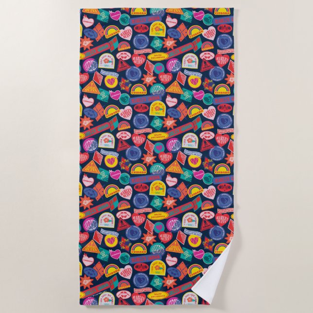 The Suicide Squad | Harley Quinn Badge Design Beach Towel (Front)