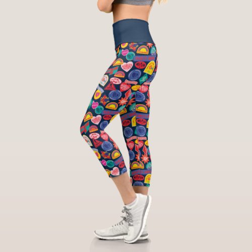 The Suicide Squad  Harley Quinn Badge Pattern Capri Leggings