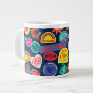The Suicide Squad   Harley Quinn Badge Pattern Giant Coffee Mug