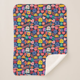 The Suicide Squad Harley Quinn Badge Pattern Sherpa Blanket