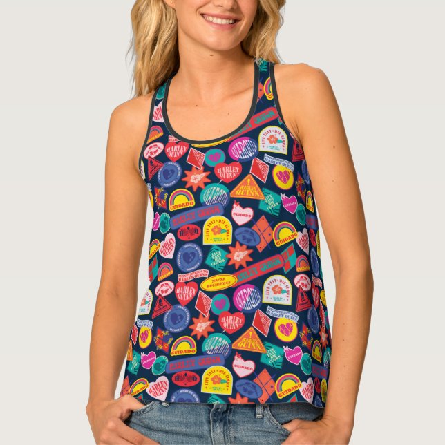 The Suicide Squad | Harley Quinn Badge Pattern Tank Top (Front)