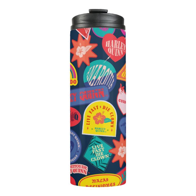 The Suicide Squad | Harley Quinn Badge Pattern Thermal Tumbler (Front)