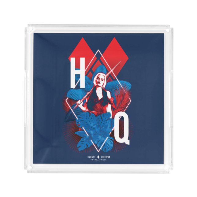 The Suicide Squad | Harley Quinn Fern & Diamonds Acrylic Tray (Front)