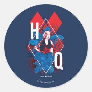 The Suicide Squad Harley Quinn Fern & Diamonds Classic Round Sticker