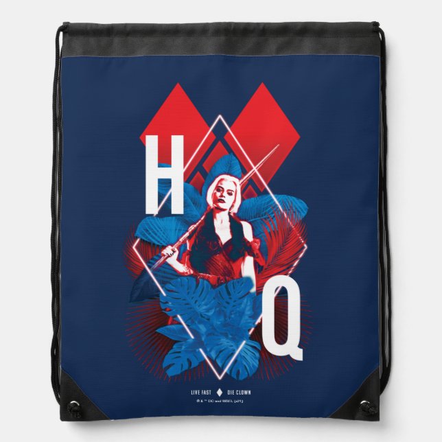 The Suicide Squad | Harley Quinn Fern & Diamonds Drawstring Bag (Front)