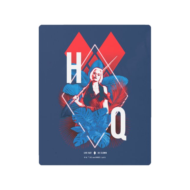 The Suicide Squad | Harley Quinn Fern & Diamonds Metal Print (Front)