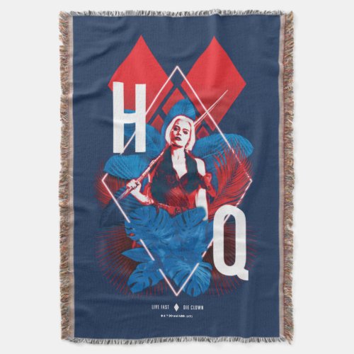 The Suicide Squad  Harley Quinn Fern  Diamonds Throw Blanket