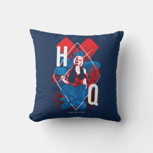 The Suicide Squad  Harley Quinn Fern  Diamonds Throw Pillow