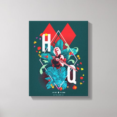 The Suicide Squad  Harley Quinn Floral Diamond Canvas Print