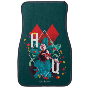 The Suicide Squad Harley Quinn Floral Diamond Car Floor Mat