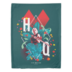 The Suicide Squad Harley Quinn Floral Diamond Duvet Cover