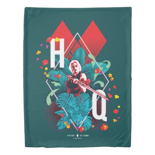 The Suicide Squad  Harley Quinn Floral Diamond Duvet Cover