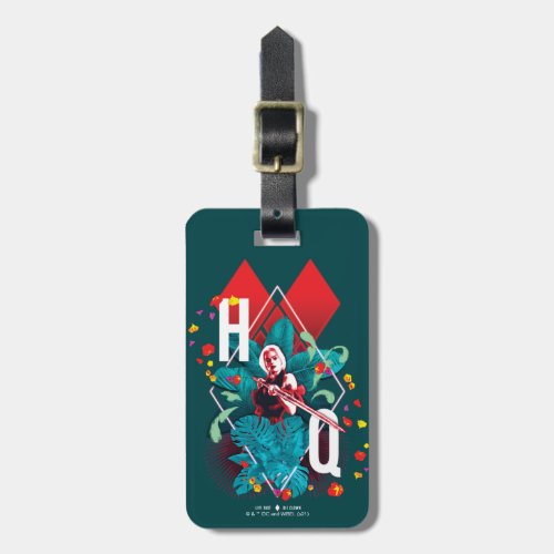 The Suicide Squad  Harley Quinn Floral Diamond Luggage Tag