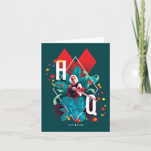 The Suicide Squad  Harley Quinn Floral Diamond Note Card