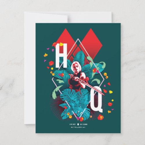 The Suicide Squad  Harley Quinn Floral Diamond Note Card