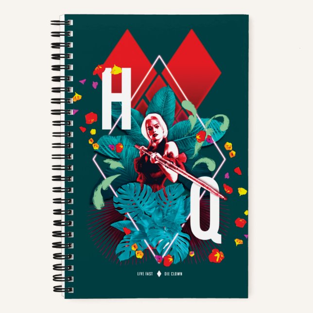 The Suicide Squad | Harley Quinn Floral Diamond Notebook (Front)