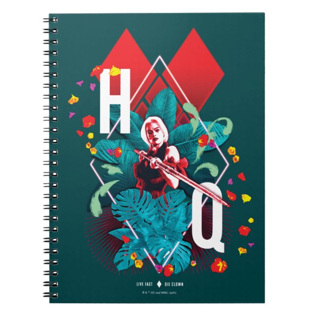 The Suicide Squad | Harley Quinn Floral Diamond Notebook (Front)