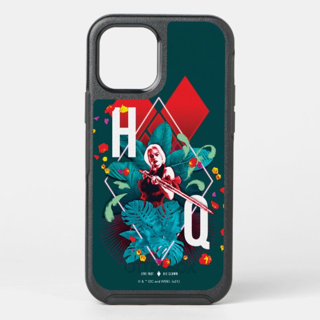 The Suicide Squad | Harley Quinn Floral Diamond Otterbox iPhone Case (Back)