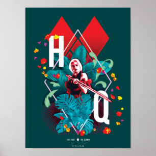 The Suicide Squad   Harley Quinn Floral Diamond Poster