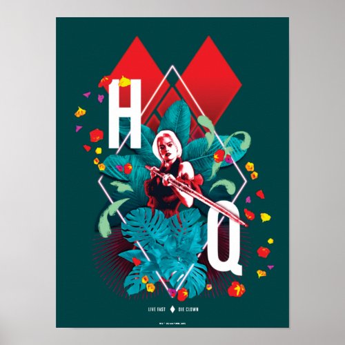The Suicide Squad  Harley Quinn Floral Diamond Poster
