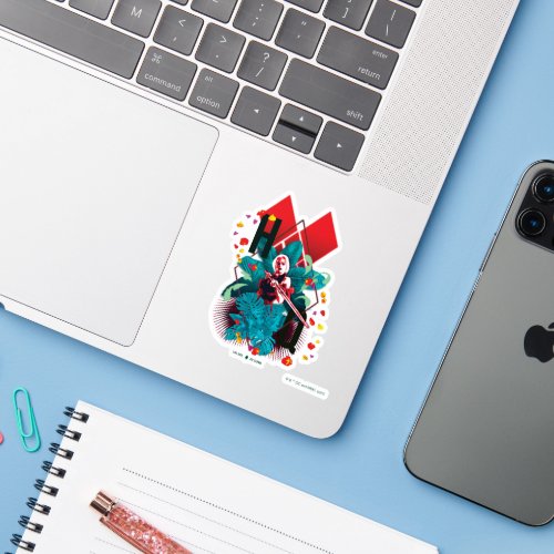 The Suicide Squad  Harley Quinn Floral Diamond Sticker