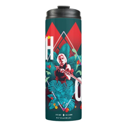 The Suicide Squad  Harley Quinn Floral Diamond Thermal Tumbler