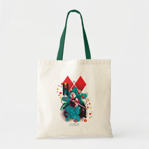 The Suicide Squad  Harley Quinn Floral Diamond Tote Bag