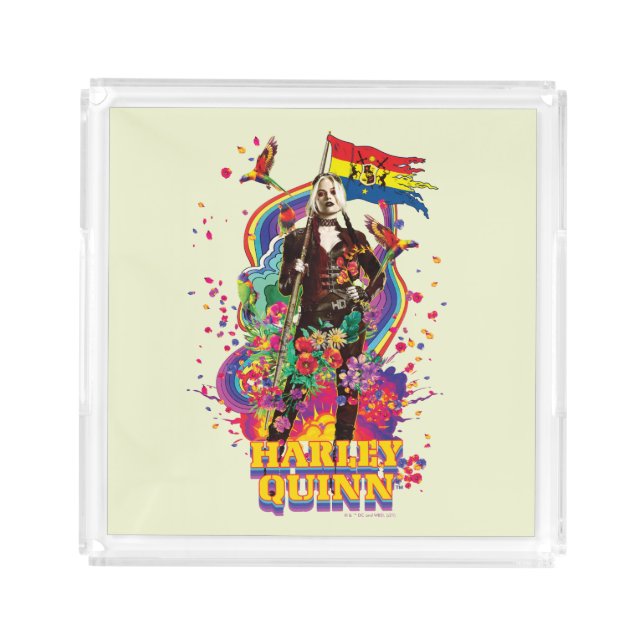 The Suicide Squad | Harley Quinn Flowers & Rainbow Acrylic Tray (Front)