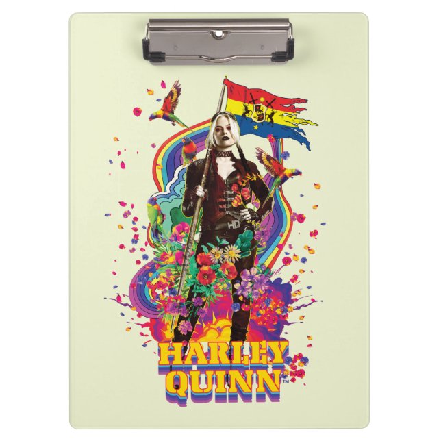 The Suicide Squad | Harley Quinn Flowers & Rainbow Clipboard (Front)