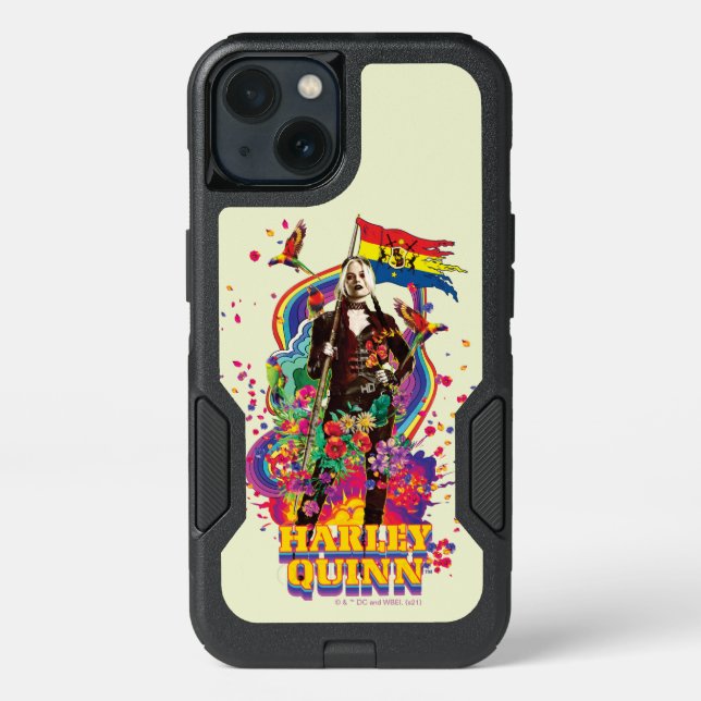 The Suicide Squad | Harley Quinn Flowers & Rainbow Otterbox iPhone Case (Back)