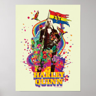 The Suicide Squad   Harley Quinn Flowers & Rainbow Poster