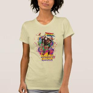 The Suicide Squad Harley Quinn Flowers & Rainbow T-Shirt
