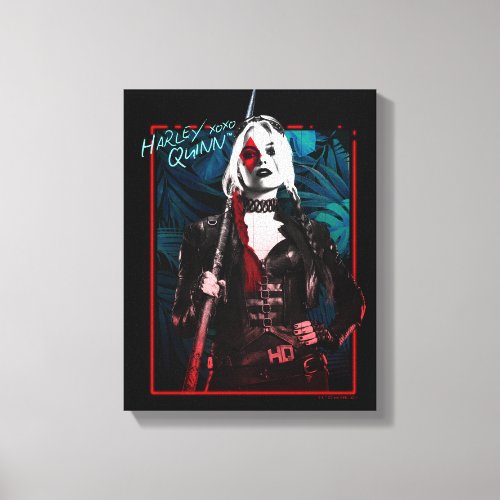 The Suicide Squad  Harley Quinn  Green Ferns Canvas Print